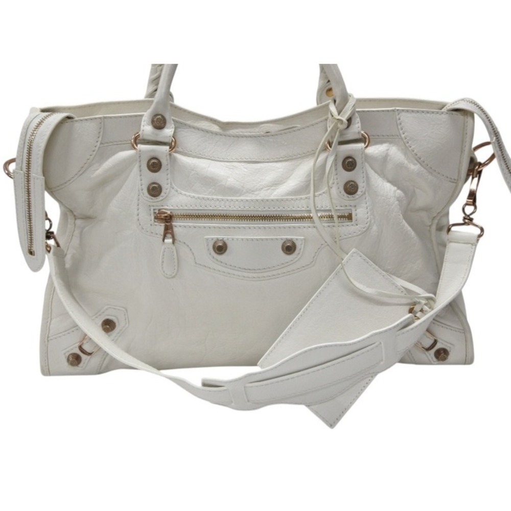 Balenciaga Leather Giant City Bag Pink White - Picture 1 of 10
